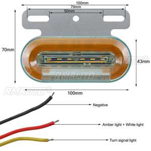 ไฟเลี้ยวข้างรถบรรทุก 10/20/30x 12V/24V 12 LED สีเหลือง ไฟสัญญาณภายนอก ไฟเตือน ไฟท้ายรถพ่วง - Product Image 5