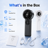 Mini ventilateur portatif rechargeable avec écran numérique, design pliable, accessoires d'été