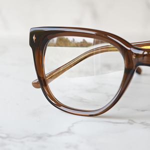 Monturas de gafas marrones, montura óptica de estilo vintage cuadrado para unisex - Product Image 2