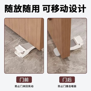 Leves Door Stopper Floor Mounted Milky White <b>Plastic</b> <b>Rubber</b> Windproof Door Limiter Manual Control For Bedroom Door - Product Image 3