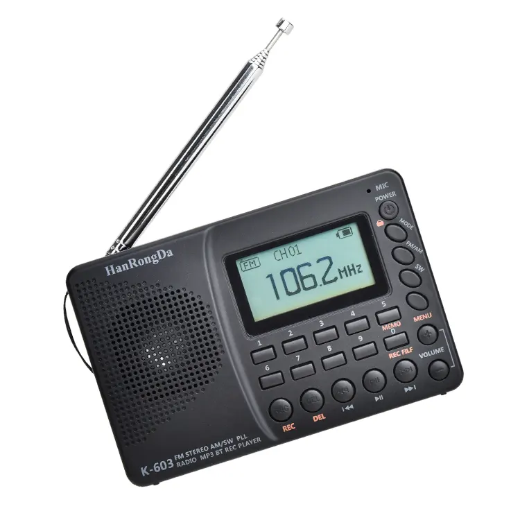 Lettore MP3 portatile AM/FM/SW Record Radio BT TF