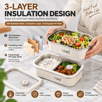 Boîte à lunch en acier inoxydable avec couvercle hermétique en silicone, 1650 ml, 1450 ml, récipient alimentaire, logo personnalisé pour le bureau, le pique-nique, le camping, les voyages