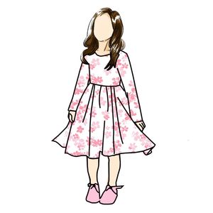 Vestidos de Niña Estilo Inglés Otoñal, Corte en A, Personalizados, 95% Algodón, Manga Larga, Estampado Floral, Ecológicos, para Bebés y Niños Pequeños, OEM/ODM - Product Image 1