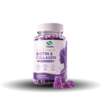 Gummies de beauté à la biotine et au collagène, marque privée OEM ODM, pour soutenir les cheveux, la peau et les ongles, 60 pièces, complément alimentaire certifié GMP