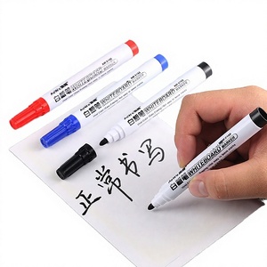 Black Red Blue Dual-Sided Whiteboard Marker <b>Pen</b> – Large Tip Erasable <b>Refillable</b> Writing Marker for School and Office Use - Product Image 2