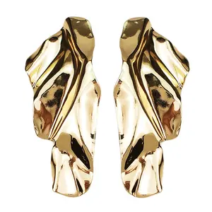 European and American fashion metal iron sheet geometric earrings women Irregular metal sequin earrings jewelry