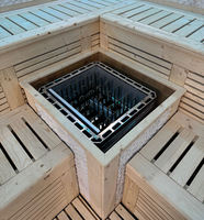 Sauna intérieur professionnel de conception traditionnelle avec poêle à sauna, cabine en bois de pruche pour 4 à 6 personnes, assemblage à domicile