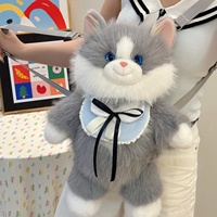 Sac à dos en peluche chat Ragdoll de simulation original, mignon, à double bandoulière, cadeau pour l'anniversaire de votre petite amie