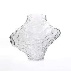 <span class=keywords><strong>Vase</strong></span> en verre irrégulier à motif de canyon simple arrangement de fleurs hydroponiques de salle à manger de salon de maison moderne - Product Image 3