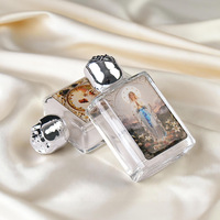 Bouteilles d'eau bénite KOMI, contenants en verre pour l'eau bénite, flacon, autocollant de figure religieuse, bouteille d'eau bénite pour cadeau catholique chrétien