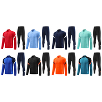 Ensemble de survêtement de football pour hommes avec logo d'équipe brodé sur mesure, veste et pantalon à fermeture éclair