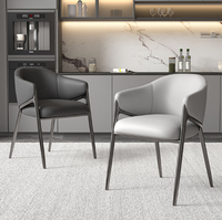 Chaise de salle à manger moderne en cuir PU avec structure métallique, imperméable, pour restaurant, hôtel, usage domestique, mobilier de salle à manger léger