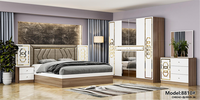 Ensemble de chambre à coucher moderne en MDF et bois, lit double king size, mobilier de maison simple et moderne, vente en gros à prix abordable