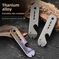 Mini-outil de levier en alliage de titane EDC, décapsuleur portable porte-clés, motif personnalisé, outil de poche extérieur, logo personnalisé