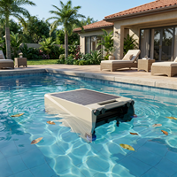Robot nettoyeur de piscine intelligent solaire ABS portable sans fil automatique pour feuilles, insectes et débris flottants