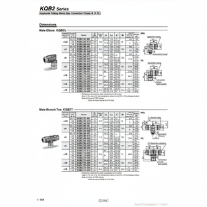 นิวเมติก SMC นิวเมติกฟิตติ้งโลหะแบบสัมผัสเดียว KQB2T06-02S ชิ้นส่วนนิวเมติก - Product Image 1