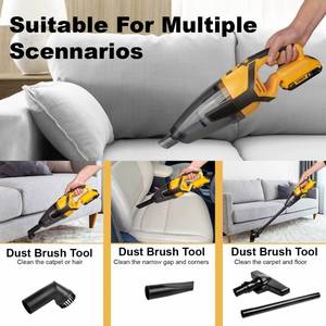 Portable 2-en-1 Mini <span class=keywords><strong>aspirateur</strong></span> <span class=keywords><strong>sans</strong></span> <span class=keywords><strong>fil</strong></span> 120W puissant <span class=keywords><strong>chargeur</strong></span> de voiture compact polyvalent portable ABS - Product Image 5