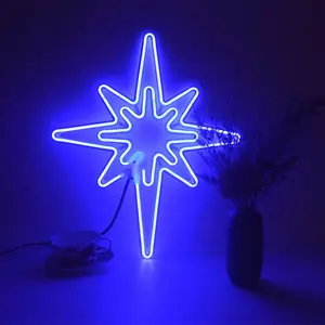 Custom Color Star Lighting Strip Rope Blue Decoration Signs Led Neon Lights For Bedroom