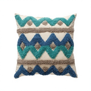 Luxury Boho Custom Tufted Cotton Woven <b>Throw</b> Pillow Cover Geometric Pattern Removable Washable Living Room Home Decor Designer - Product Image 1