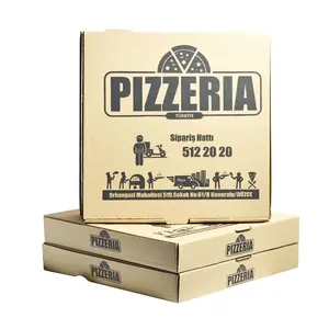 Kotak Pizza Elegan Kuat Kertas Bergelombang Cetak Kustom untuk Perusahaan Makanan