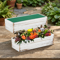 Mini-jardinière en bois émaillé motif chat mignon, style américain, design rustique carré, trou de drainage, écologique, vente en gros