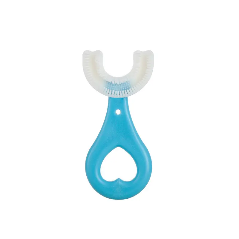 Brosse à dents pour bébé en silicone en forme de U pour enfants Outil de nettoyage de bouche manuel à poils souples pour les tout-petits et les tout-petits de 2 à 12 ans