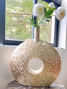 <span class=keywords><strong>Vaso</strong></span> unico di alta qualità in rilievo astratto toppa rotonda Wabi-sabi Design Shell <span class=keywords><strong>vaso</strong></span> <span class=keywords><strong>per</strong></span> la decorazione della casa - Product Image 2