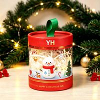 Boîte cadeau ronde transparente personnalisée pour Noël, boîte en PVC en forme de pomme avec couvercle rouge et décoration en ruban