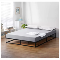AIDI MBF-002 Cadre de lit pliant en acier de 14 pouces avec plateforme métallique, compatible matelas Queen, Twin, Full, Double, portable