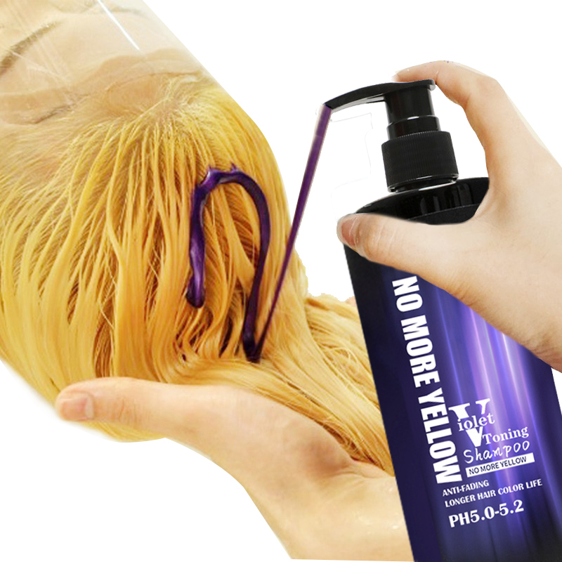 Yedda Shampoo per capelli blu viola anti-brassy, Shampoo tonificante viola con etichetta privata per trattamento di dissolvenza dei capelli biondi e argento