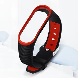 For mi Band 3 4 Silicone wrist strap classic Metal Watch smart bracelet for Xiaomi band 3/4 replaceable fashion watch strap