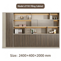 Meuble de rangement de bureau en bois, moderne et minimaliste, mobile, détachable, à cinq portes, style panneau, avec bibliothèque, sur pied