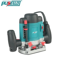 Router Kayu PUSELLO 1200W Kontrol Kecepatan Tanpa Tingkat, Pemotong Kayu Elektrik untuk Pembuatan Alur, Pemangkasan, Pembuatan Sudut Miring, Kustomisasi DIY