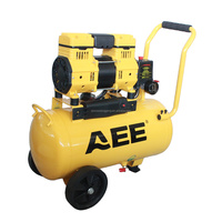 Compresseur d'air industriel électrique 1500W haute pression sans huile, silencieux, avec réducteur de bruit et booster de frein à air à piston