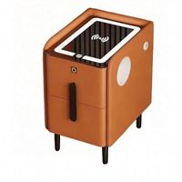 Meubles de chambre à coucher de luxe, table de chevet en bois intelligente, tables de nuit modernes avec charge sans fil USB