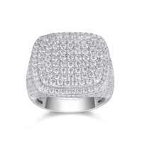 Zanlong 15350 Vente en gros de bijoux hip-hop, bague personnalisée en argent sterling 925 avec moissanite VVS, micro-pavé de diamants pour hommes