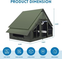 Tente YOLO à double couche en tissu de coton quatre saisons pour 3-4 personnes, ouverture automatique rapide, imperméable (>3000 mm), résistante aux UV, durable