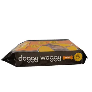 Tas makanan anjing kustom pemasok pabrik 20kg kantung kemasan makanan hewan peliharaan anyam PP laminasi daur ulang untuk perlengkapan makanan kucing