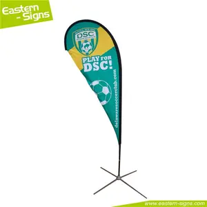 Portable Aluminum Fabric Trade Show Outdoor Promotional Flying Beach Teardrop Banner For Event