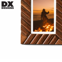 Bingkai Foto Kayu Solid DX Designs 4x6 5x7 8x10 Inch Model Diagonal Strip Warna Coklat, Dapat Diletakkan di Meja atau Dipasang di Dinding, Dekorasi Bingkai Gambar Kayu