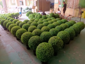 Venta al por mayor Topiary Ball Artificial Boj Ciprés Artificial Milan Grass Ball Topiary <span class=keywords><strong>Bola</strong></span> de plástico realista - Product Image 3