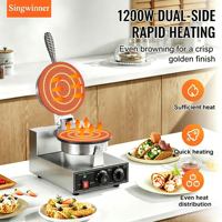 Machine à gaufres professionnelle 1200W, 220V, antiadhésive, pour la maison et les restaurants