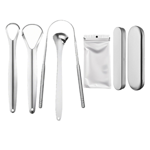 Limpiador de lengua de acero inoxidable en forma de U de alta calidad, raspador de lengua de limpieza bucal en caja, producto transfronterizo al por mayor - Product Image 5