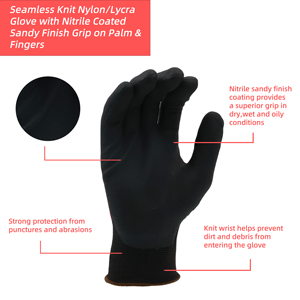 SKYEE رخيصة النتريل المغلفة النايلون متماسكة قطع وثقب مقاومة للانزلاق قفازات حماية اليد للاستخدام العام - Product Image 3