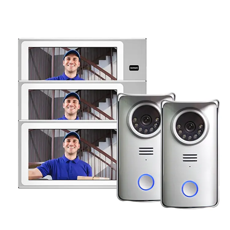 Kit d'interphone de sonnette vidéo TFT 7 pouces 4 fils 1-unité extérieure 1-moniteur intérieur Vision nocturne avec caméra HD
