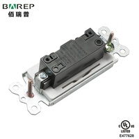 Interrupteur décoratif unipolaire Barep YGD-003 homologué CULus, 15A 120V, qualité résidentielle et commerciale, homologué UL, blanc