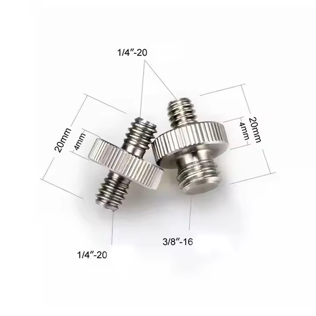 Factory Price Universal 1/4"-20 Male to 3/8"-20 Male Threaded Tripod Screw Adapter for Gopro DSLR Camera Tripod Flash Lamp