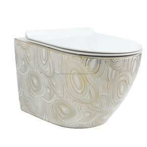 Nouvelle toilette murale sans bride couleur or, sanitaire turque, toilette suspendue avec réservoir d'eau caché, cuvette <span class=keywords><strong>WC</strong></span> - Product Image 6