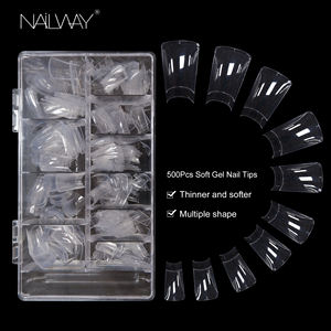 <span class=keywords><strong>Gel</strong></span> suave, media cubierta, acrílico transparente, estilo de <span class=keywords><strong>pies</strong></span> de pato, puntas de uñas acampanadas, puntas de uñas postizas francesas anchas, 500 Uds. - Product Image 2