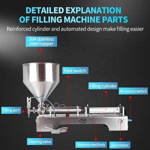 10-100ML Single Head Semi Automatic Water Liquid Honey Paste Salad Sauce Cream Pneumatic Quantitative Dispensing Filling Machine - Product Image 2